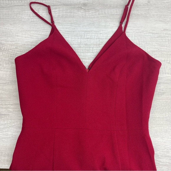 Dress the Population Wendy High/Low Ruffle Cocktail Dress in Garnet, Small - Picture 5 of 6